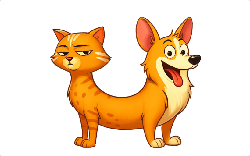 CatDog, happy
